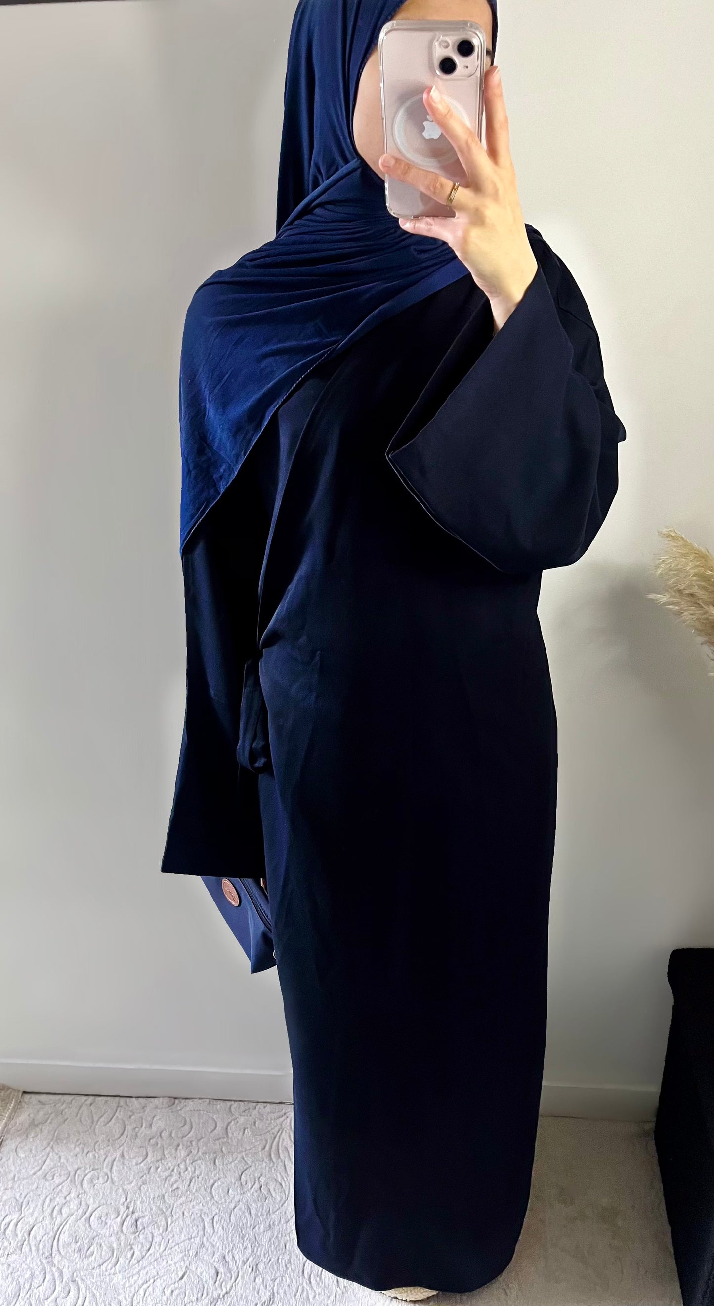 ABAYA CACHE CŒUR (BLEU MARINE)