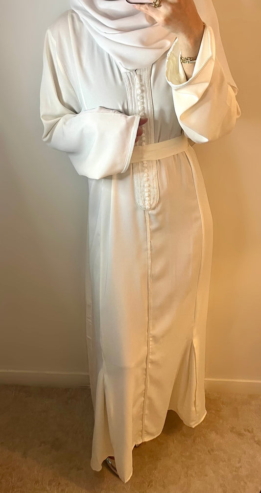 ROBE CAFTAN (BLANC)